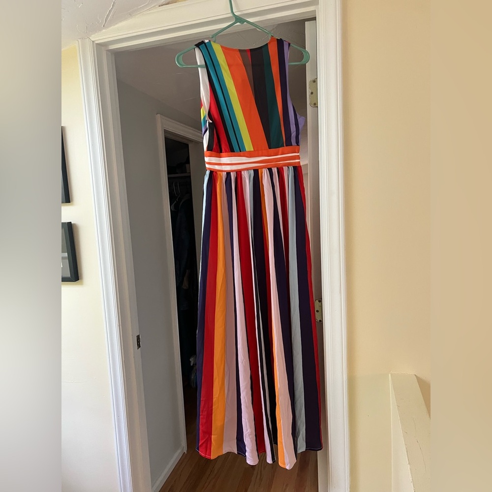 Oyrosy Rainbow Chiffon Maxi Dress - Picture 2 of 7